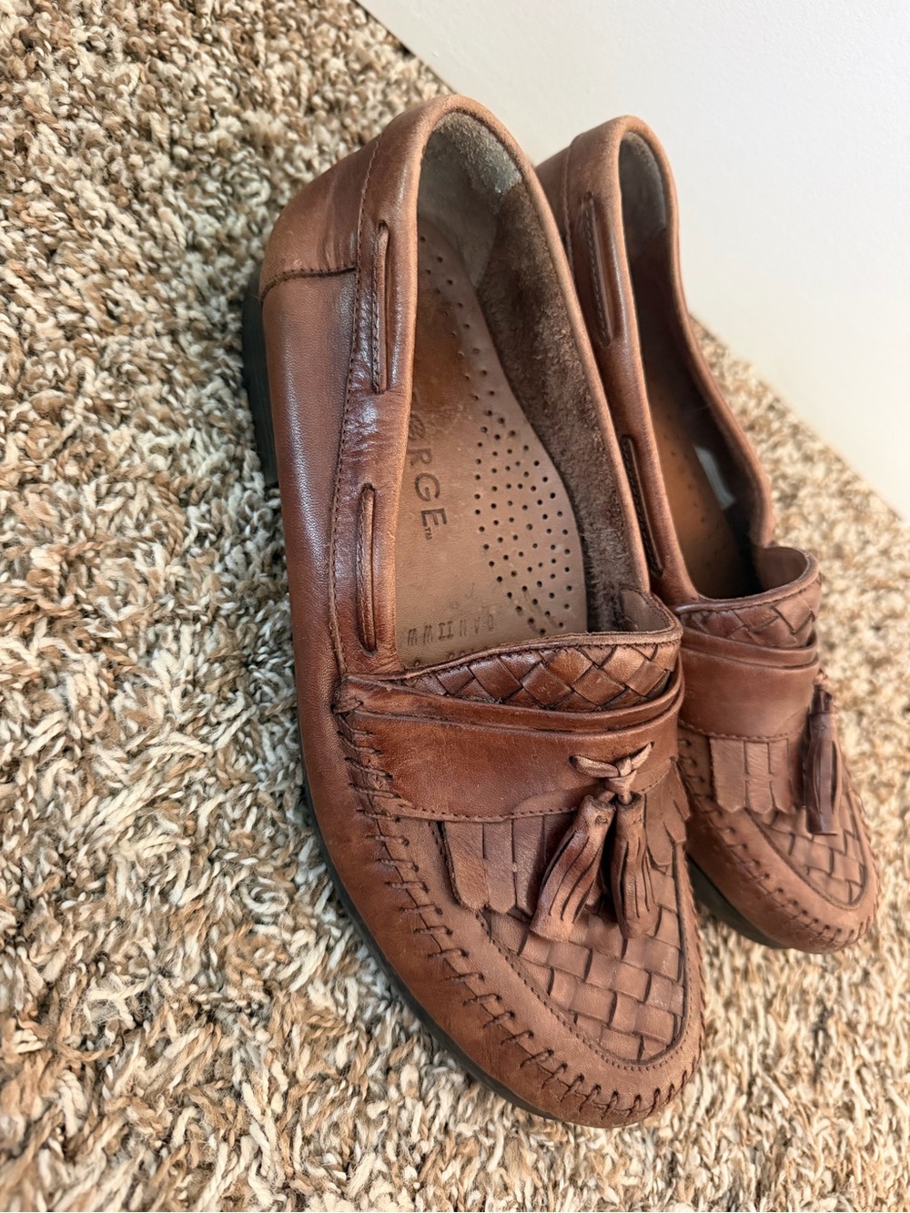 George Brown Leather Tassel Moccasin Loafers